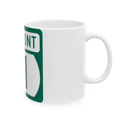 Vermont 11 (Vermont) (Road Sign) White Coffee Mug - Go Mug Yourself