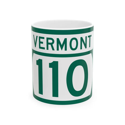 Vermont 110 (Vermont) (Road Sign) White Coffee Mug 11oz - Go Mug Yourself