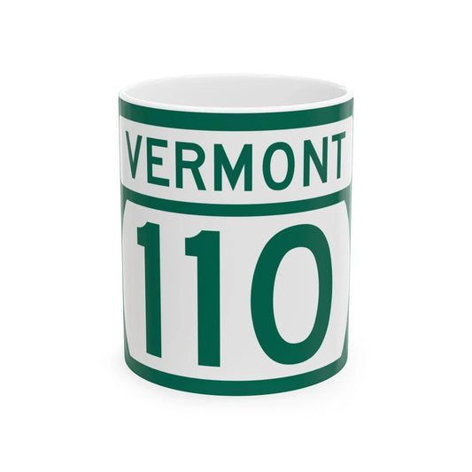Vermont 110 (Vermont) (Road Sign) White Coffee Mug 11oz - Go Mug Yourself