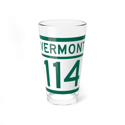 Vermont 114 (Vermont) (Road Sign) Pint Glass 16oz 16oz - Go Mug Yourself