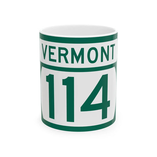 Vermont 114 (Vermont) (Road Sign) White Coffee Mug 11oz - Go Mug Yourself