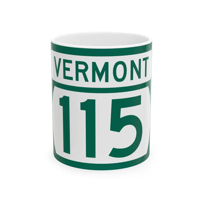 Vermont 115 (Vermont) (Road Sign) White Coffee Mug 11oz - Go Mug Yourself