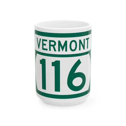 Vermont 116 (Vermont) (Road Sign) White Coffee Mug 15oz - Go Mug Yourself