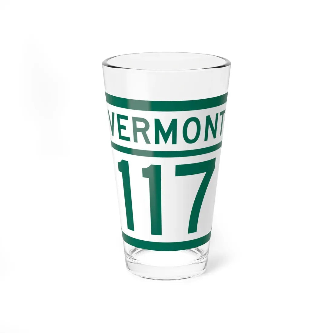 Vermont 117 (Vermont) (Road Sign) Pint Glass 16oz 16oz - Go Mug Yourself