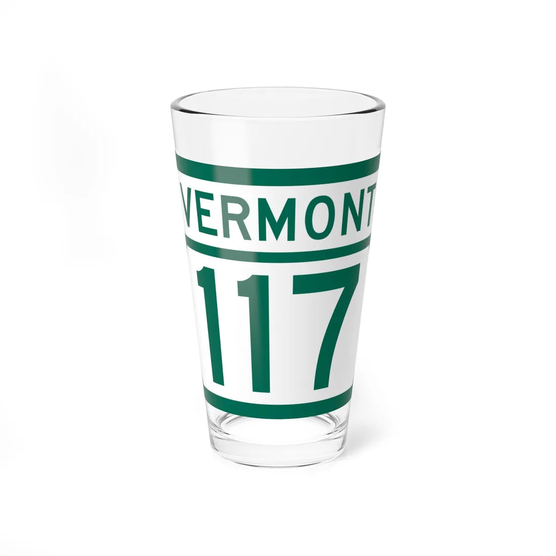 Vermont 117 (Vermont) (Road Sign) Pint Glss 16oz 16oz - Go Mug Yourself