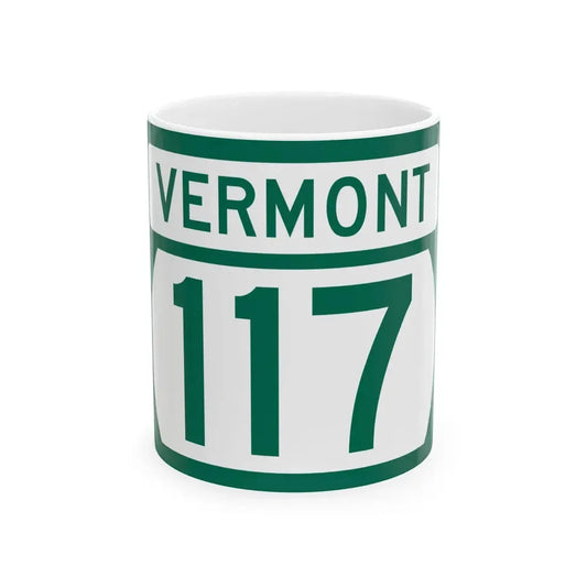 Vermont 117 (Vermont) (Road Sign) White Coffee Mug 11oz - Go Mug Yourself