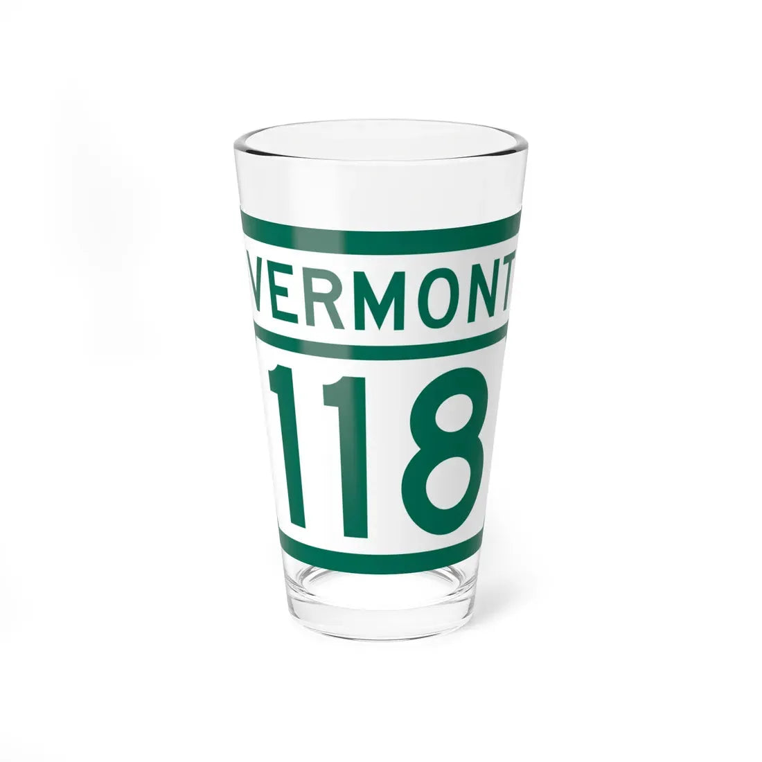 Vermont 118 (Vermont) (Road Sign) Pint Glass 16oz 16oz - Go Mug Yourself
