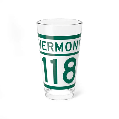 Vermont 118 (Vermont) (Road Sign) Pint Glass 16oz 16oz - Go Mug Yourself