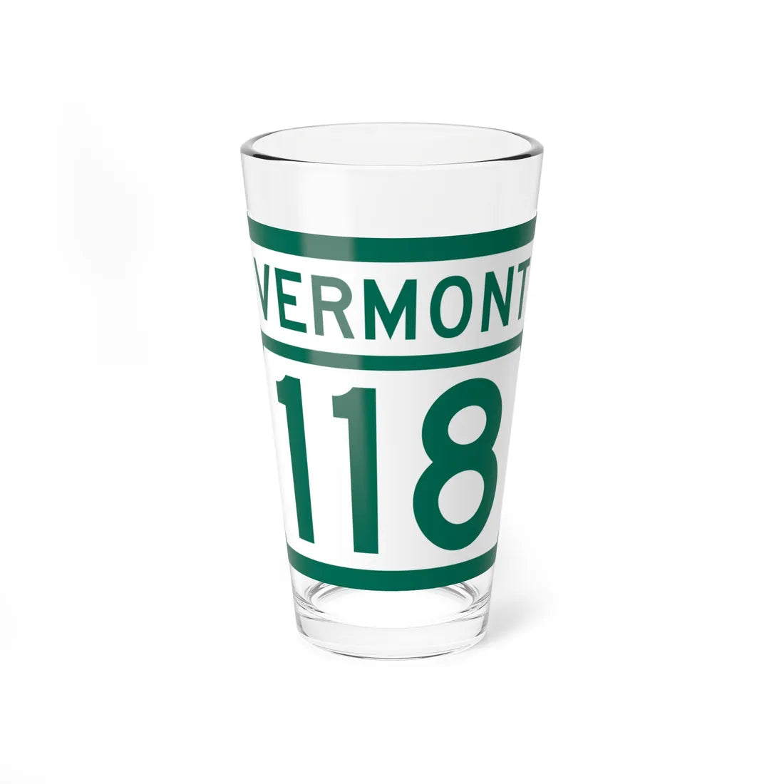Vermont 118 (Vermont) (Road Sign) Pint Glss 16oz 16oz - Go Mug Yourself