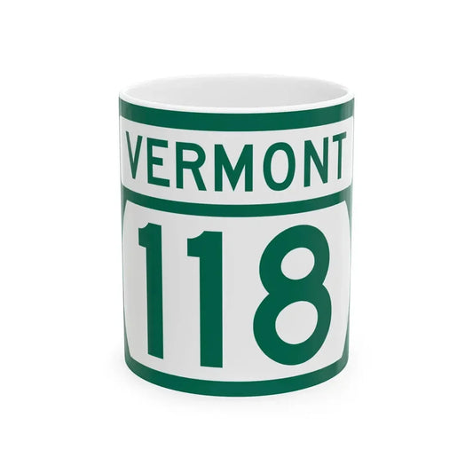 Vermont 118 (Vermont) (Road Sign) White Coffee Mug 11oz - Go Mug Yourself