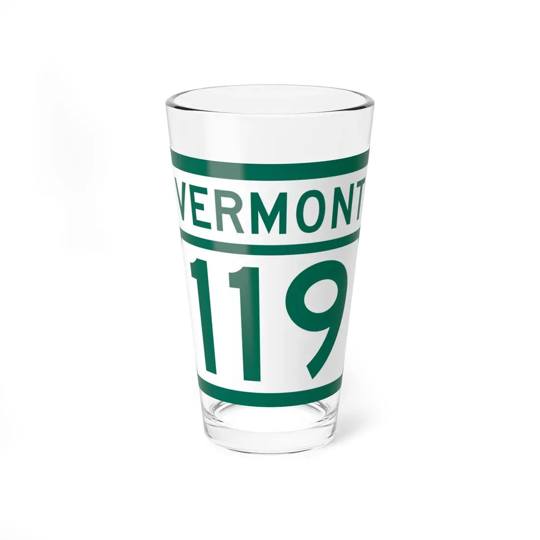 Vermont 119 (Vermont) (Road Sign) Pint Glass 16oz 16oz - Go Mug Yourself