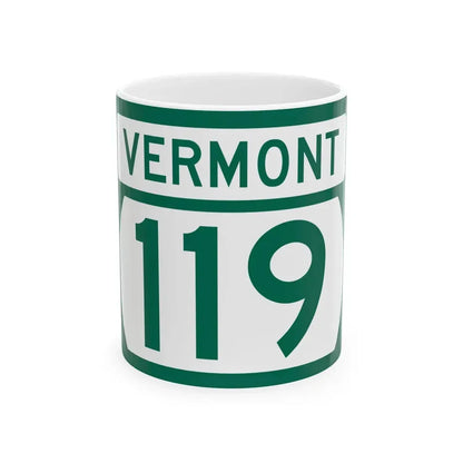 Vermont 119 (Vermont) (Road Sign) White Coffee Mug 11oz - Go Mug Yourself