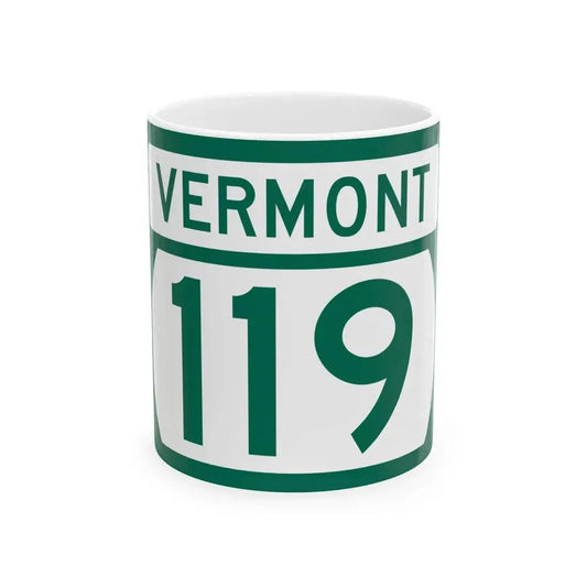 Vermont 119 (Vermont) (Road Sign) White Coffee Mug 11oz - Go Mug Yourself