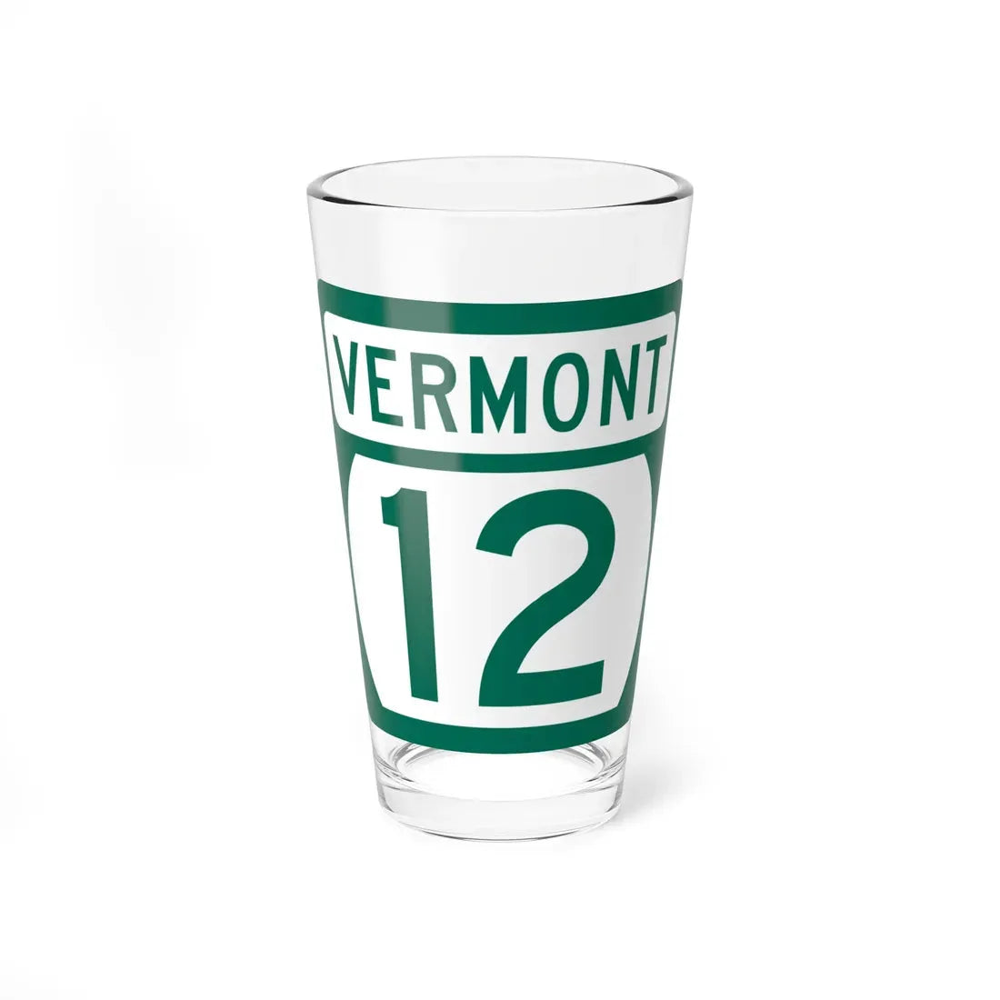 Vermont 12 (Vermont) (Road Sign) Pint Glass 16oz 16oz - Go Mug Yourself
