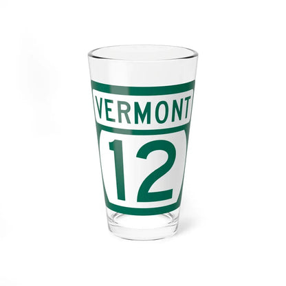 Vermont 12 (Vermont) (Road Sign) Pint Glass 16oz 16oz - Go Mug Yourself