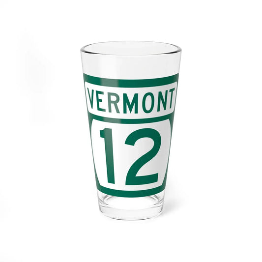 Vermont 12 (Vermont) (Road Sign) Pint Glass 16oz 16oz - Go Mug Yourself