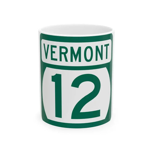 Vermont 12 (Vermont) (Road Sign) White Coffee Mug 11oz - Go Mug Yourself