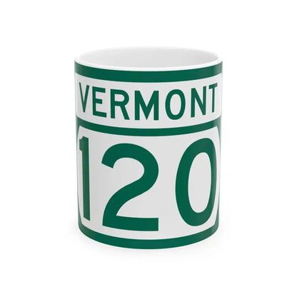 Vermont 120 (Vermont) (Road Sign) White Coffee Mug 11oz - Go Mug Yourself