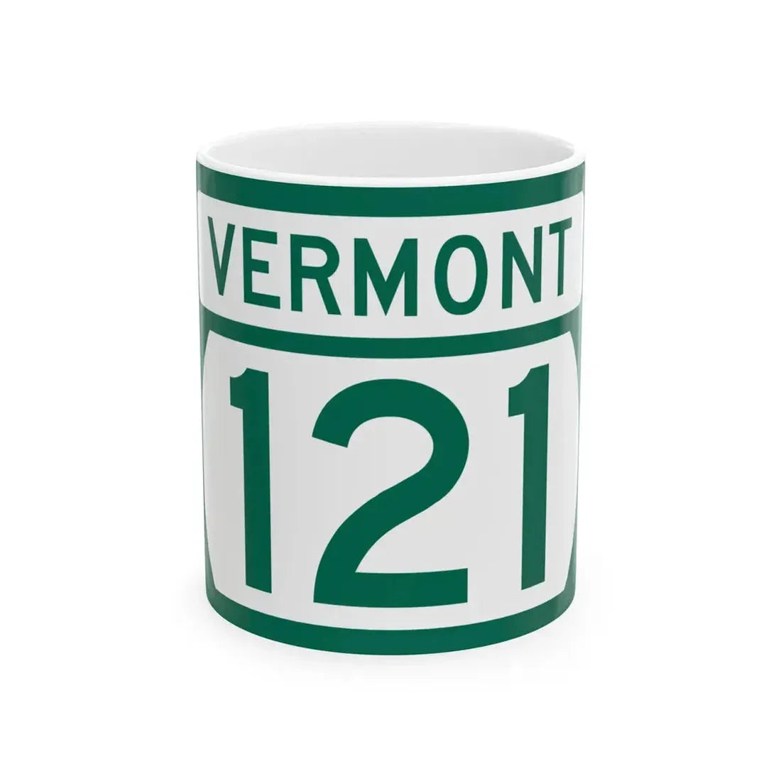 Vermont 121 (Vermont) (Road Sign) White Coffee Mug 11oz - Go Mug Yourself