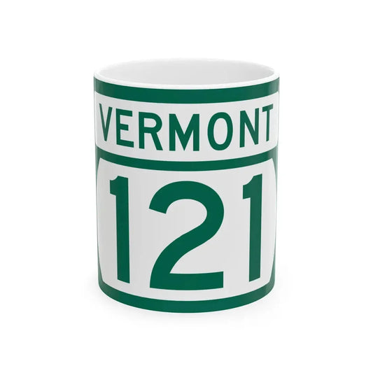 Vermont 121 (Vermont) (Road Sign) White Coffee Mug 11oz - Go Mug Yourself