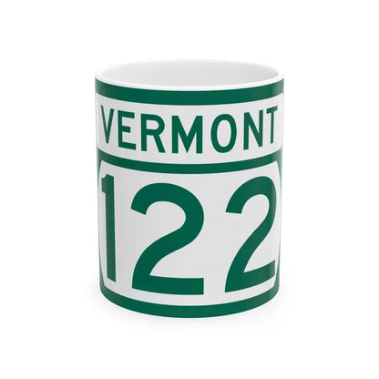 Vermont 122 (Vermont) (Road Sign) White Coffee Mug 11oz - Go Mug Yourself
