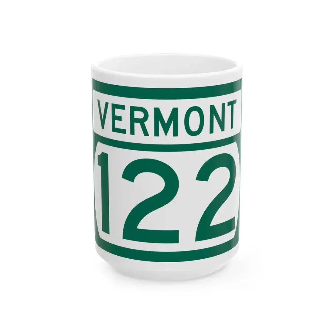 Vermont 122 (Vermont) (Road Sign) White Coffee Mug 15oz - Go Mug Yourself