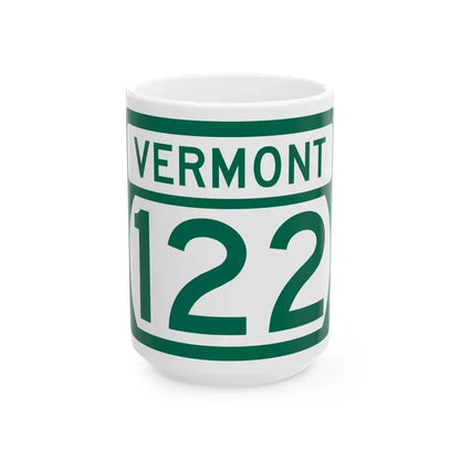 Vermont 122 (Vermont) (Road Sign) White Coffee Mug 15oz - Go Mug Yourself