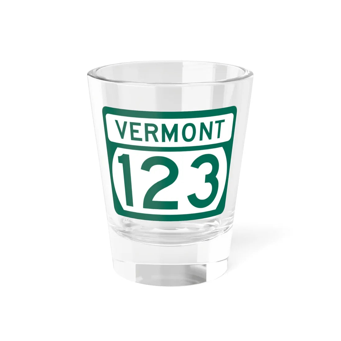 Vermont 123 (Vermont) (Road Sign) Shot Glass 1.5oz 1.5oz - Go Mug Yourself