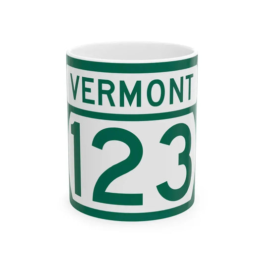 Vermont 123 (Vermont) (Road Sign) White Coffee Mug 11oz - Go Mug Yourself