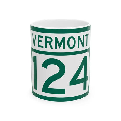 Vermont 124 (Vermont) (Road Sign) White Coffee Mug 11oz - Go Mug Yourself