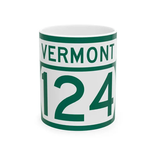 Vermont 124 (Vermont) (Road Sign) White Coffee Mug 11oz - Go Mug Yourself
