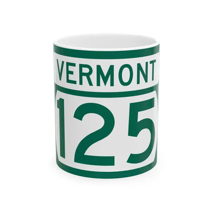 Vermont 125 (Vermont) (Road Sign) White Coffee Mug 11oz - Go Mug Yourself