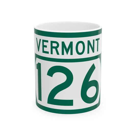 Vermont 126 (Vermont) (Road Sign) White Coffee Mug 11oz - Go Mug Yourself