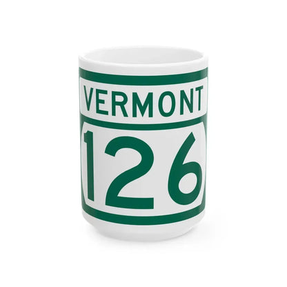 Vermont 126 (Vermont) (Road Sign) White Coffee Mug 15oz - Go Mug Yourself