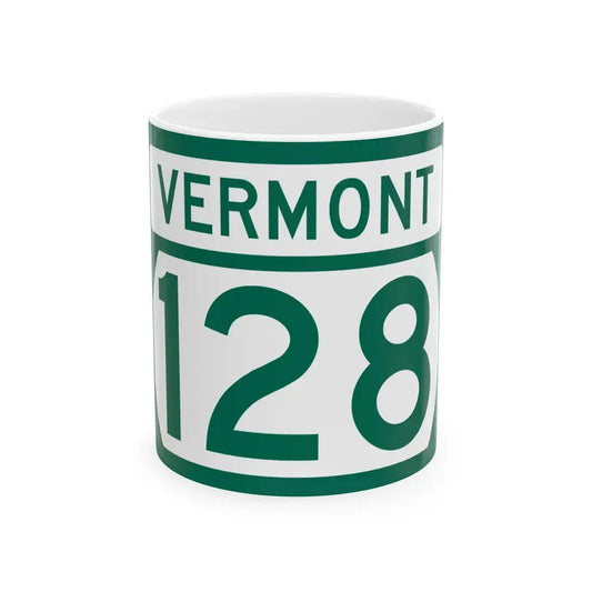 Vermont 128 (Vermont) (Road Sign) White Coffee Mug 11oz - Go Mug Yourself
