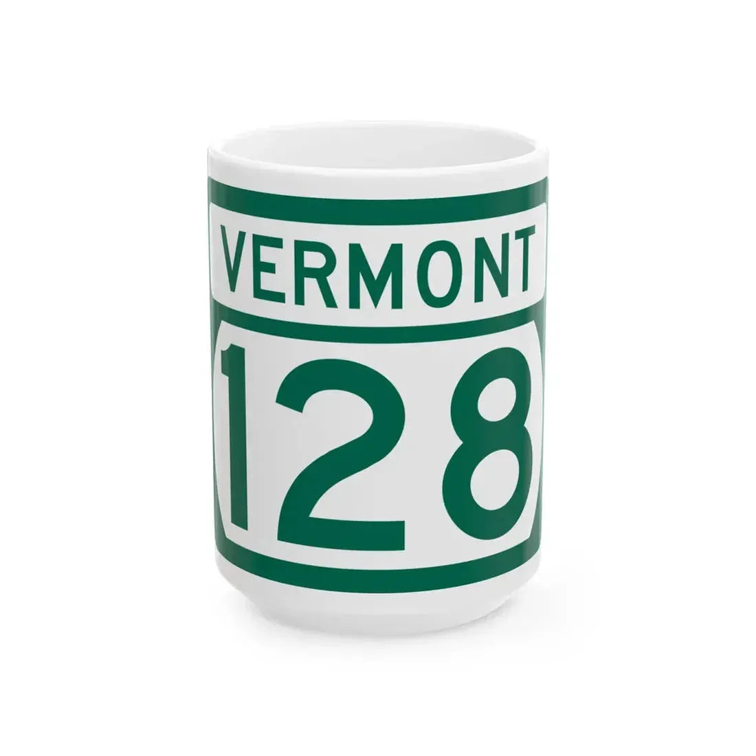 Vermont 128 (Vermont) (Road Sign) White Coffee Mug 15oz - Go Mug Yourself
