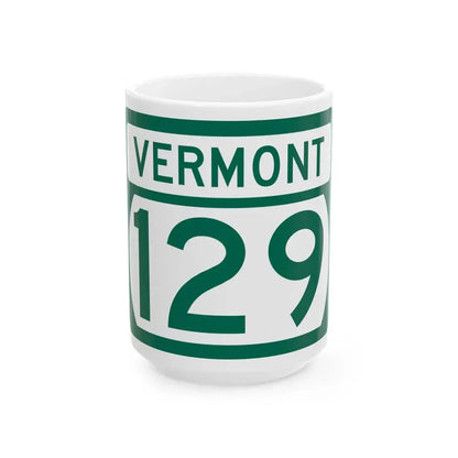 Vermont 129 (Vermont) (Road Sign) White Coffee Mug 15oz - Go Mug Yourself