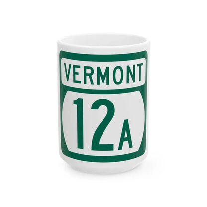 Vermont 12A (Vermont) (Road Sign) White Coffee Mug 15oz - Go Mug Yourself