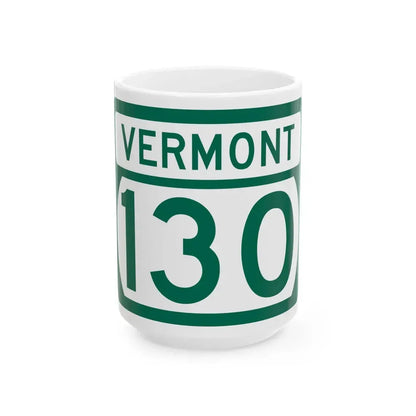 Vermont 130 (Vermont) (Road Sign) White Coffee Mug 15oz - Go Mug Yourself