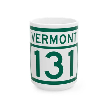 Vermont 131 (Vermont) (Road Sign) White Coffee Mug 15oz - Go Mug Yourself