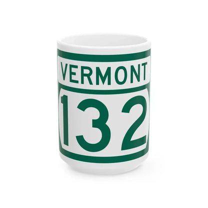 Vermont 132 (Vermont) (Road Sign) White Coffee Mug 15oz - Go Mug Yourself