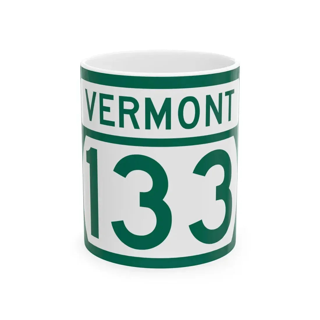 Vermont 133 (Vermont) (Road Sign) White Coffee Mug 11oz - Go Mug Yourself