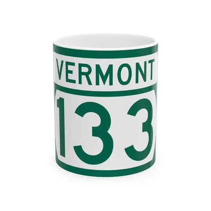 Vermont 133 (Vermont) (Road Sign) White Coffee Mug 11oz - Go Mug Yourself