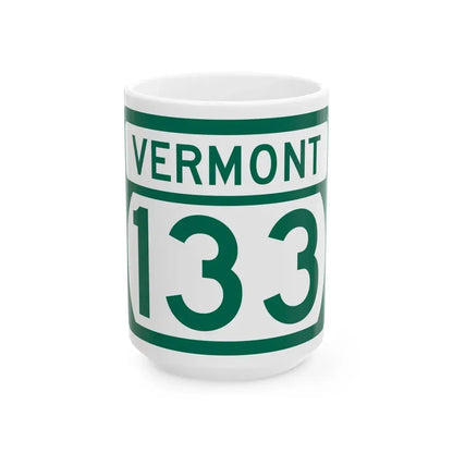 Vermont 133 (Vermont) (Road Sign) White Coffee Mug 15oz - Go Mug Yourself