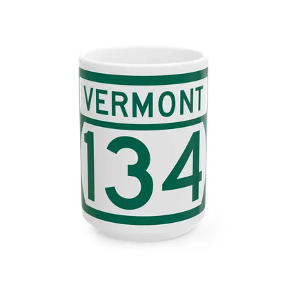 Vermont 134 (Vermont) (Road Sign) White Coffee Mug 15oz - Go Mug Yourself