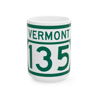 Vermont 135 (Vermont) (Road Sign) White Coffee Mug 15oz - Go Mug Yourself