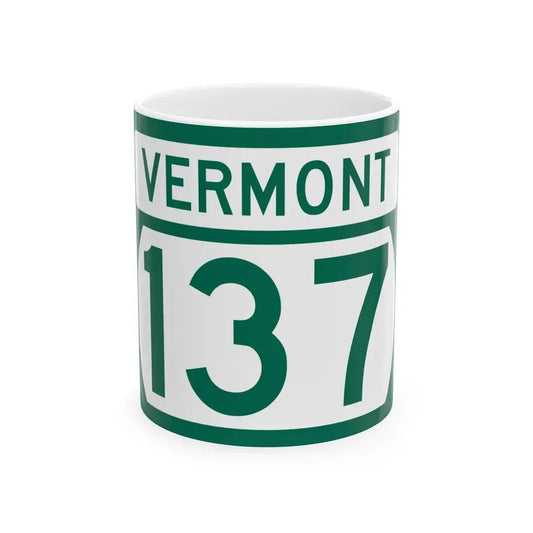 Vermont 137 (Vermont) (Road Sign) White Coffee Mug 11oz - Go Mug Yourself