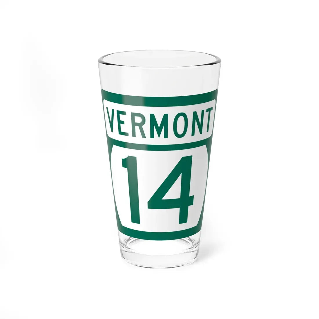 Vermont 14 (Vermont) (Road Sign) Pint Glass 16oz 16oz - Go Mug Yourself