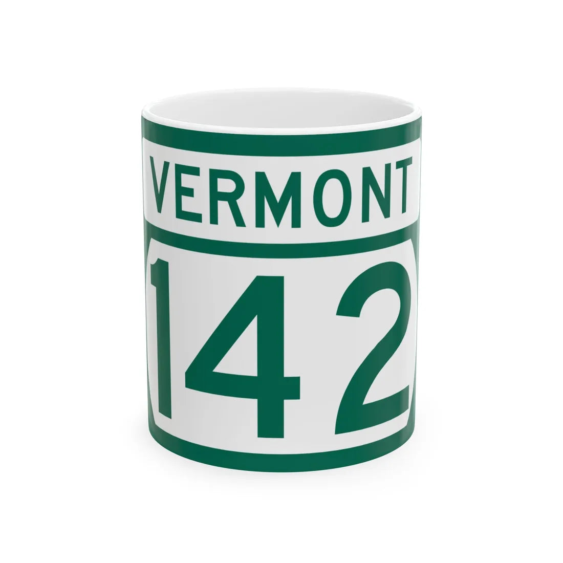 Vermont 142 (Vermont) (Road Sign) White Coffee Mug 11oz - Go Mug Yourself