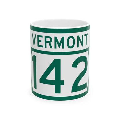Vermont 142 (Vermont) (Road Sign) White Coffee Mug 11oz - Go Mug Yourself